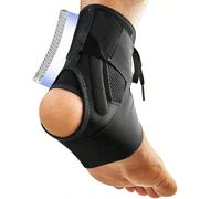 Cavigliera con supporto in metallo massimo per uomo e donna, supporto compressivo per il piede per caviglia slogata, fascite plantare, recupero da infortunio, stabilizzazione della caviglia con lacci 