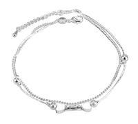 Cavigliera da donna con perline a forma di cuore, cavigliera con anello per piedi nudi, accessori per gioielli, regalo d'amore, durevole e intelligente