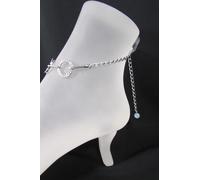 Cavigliera Da Donna In Metallo Argento Moda Con Catene Spesse Rotonde Bling Sexy