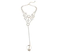 Cavigliera Donna con Cristalli, Catena Piede Dorata in Lega Elegante | Leggera e Confortevole, per Piedi Scoperti e Bordo Piscina, Stile Chic, Regalo Festa della Mamma