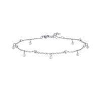 Cavigliera Donna Luca Barra CV174 In Acciaio Con Perline Bianche