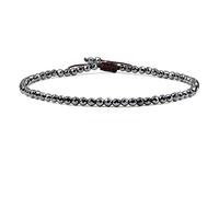 Cavigliera elastica da donna con perline rotonde da 4 mm, con pietre preziose naturali, corda marrone regolabile 21-27 cm