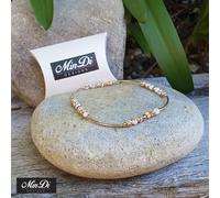Cavigliera elastica fatta a mano con oro giallo 1/20 14 carati riempita e how...