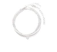 Cavigliera in argento alla moda con ciondolo a forma di amore femminile, multistrato da spiaggia, creativa e squisita fattura, design intelligente