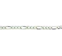 Cavigliera In Argento Con Taglio A Diamante Figaro, Maglia Da 3,5 Mm, 12"/30 Cm