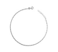 Cavigliera in argento Sterling 925 con maglie quadrate intrecciate, in argento Sterling 925, lunghezza regolabile 24,1 cm, 26,7 cm, lunghezza extra large, 29,2 cm, 31,8 cm, 34,3 cm, cavigliere da