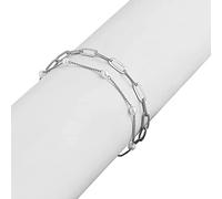 Cavigliera Moda Accessori Piede Personalità Femminile Doppia Catena di Perle Fatto A Mano Più Catena Piatta Cavigliera Braccialetto Per Le Donne, Misura unica, Metallo