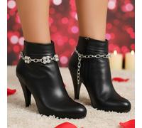 Cavigliera Per Scarpe Con Charm In Strass Bling In Metallo Argentato 2 Pezzi