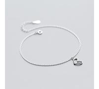 Cavigliera regolabile,Cavigliera in argento sterling,Braccialetto,Cavigliere minimaliste in argento sterling 925 Moda femminile 925 Gioielli Ciondolo a cuore Catena da 20 cm for regalo Ragazza Signora