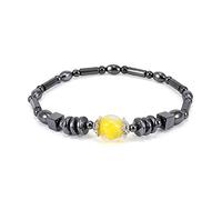 Cavigliera Tonda in Pietra Nera con Ematite Elasticizzata per Uomo Donna Gioielli Creativa e utile Durable And Clever