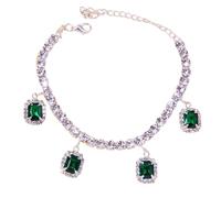 Cavigliera Verde/Bianco Spianato per Le Donne Stile Boho Ragazza Sandali A Piedi Nudi Braccialetto Caviglia sulla Gamba Spiaggia Accessori Estivi