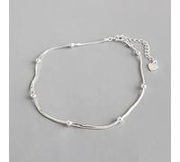 Cavigliere con Bracciale A Catena Serpente Moda Dolce in Argento Sterling 925 Genuino per Regalo Gioielli in Argento Sterling da Donna Silver