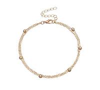 Cavigliere da donna Strati Cavigliere Braccialetti Personalità Lega Perline Catena Cavigliera Femminile Moda Temperamento Doppio Geometrico Spiaggia Cavigliera Boho Cavigliere Per Le Donne, Misura