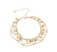 Cavigliere per Donna Piccola Campana con Pendente Bracciale in Oro Gioielli Bracciale in Oro Molto Pratico e Popolare Fashion Processing