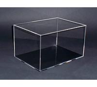 Cavinato Acrylics - Teca Vetrina in Plexiglass per Modellini, Lego, Diorami con Base Nera, 40x30x30 cm