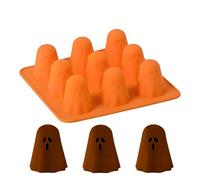 Cavità Halloween, Stampo per cioccolato antiaderente Fantasma, in silicone 3D, Decorazione per feste di Halloween, Adatto per gelatina, Budino fondente, Cottura a forma di fantasma