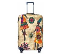 Cavizow Africano Egitto Donne Viaggio Dei Bagagli Copertura Elastica Copertura Della Valigia Coperture Lavabile Anti Graffio Dei, Multicolore, L (Fits 25-28 in Luggage)