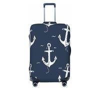Cavizow Copertura elastica per valigie da viaggio con ancora nautica, lavabile, antigraffio, S-XL, multicolore, L (Fits 25-28 in Luggage)