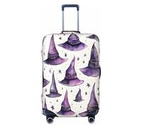 Cavizow Copertura elastica per valigie da viaggio con cappello da strega viola, lavabile, antigraffio, S-XL, Multicolore, M (Fits 22-24 in Luggage)