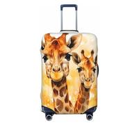 Cavizow Copertura elastica per valigie da viaggio con giraffa ad acquerello e animali, lavabile, antigraffio, S-XL, multicolore, M (Fits 22-24 in Luggage)