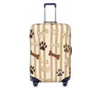 Cavizow Copertura elastica per valigie da viaggio con impronte di zampe di cane marrone e osso di cane, lavabile, antigraffio, S-XL, multicolore, L (Fits 25-28 in Luggage)