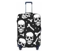 Cavizow Copertura elastica per valigie da viaggio con ossa di teschio di Halloween, lavabile, antigraffio, S-XL, Multicolore, L (Fits 25-28 in Luggage)