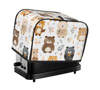Cavizow Cute Bear - Copertura per tostapane a 2 fette, con ampia fessura antipolvere, impermeabile, con anello per appenderlo, protezione per tostapane