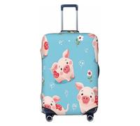 Cavizow Cute Piggy Lovely Pig Flower Travel Luggage Cover Elastico Copertura Lavabile Anti Graffio Dei Bagagli Coperture S-XL, Multicolore, M (Fits 22-24 in Luggage)