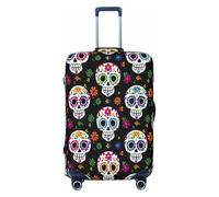 Cavizow Day of The Dead Sugar Skull - Copertura elastica per valigia, lavabile, antigraffio, taglie S-XL, Multicolore, M (Fits 22-24 in Luggage)