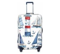 Cavizow Ocean Sea Ship Lighthouse Anchor Copertura per bagagli da viaggio elastica lavabile antigraffio copribagagli S-XL, Multicolore, S (Fits 18-21 in Luggage)