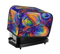 Cavizow Pittura a olio Musica Colorata Violino Tostapane Copertura 2 Fetta Ampia Slot Antipolvere Impermeabile Elettrodomestici da Cucina Coperture con Gancio Appeso Panettiere Tostapane Protector