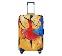 Cavizow Pittura ad olio Egitto Balletto Viaggio Bagagli Copertura Elastica Valigia Coperture Lavabile Anti Graffio Dei Bagagli Coper, Multicolore, L (Fits 25-28 in Luggage)