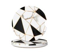 Cavizow Sottobicchieri in ceramica per auto, confezione da 2 sottobicchieri geometrici con linee dorate, in marmo, assorbenti, per portabicchieri, antiscivolo, con base in sughero, per auto