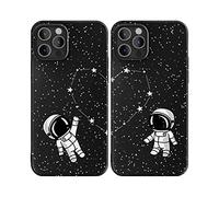 Cavka Custodia per telefono abbinata compatibile con iPhone 15, per coppie, migliori amici, migliori amici, migliori amici, anime gemelle, carini astronauti, per anniversario per lui e la sua ragazza,
