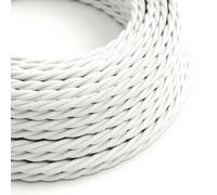CAVO 3G0,75MM INTRECCIATO RIVESTITO IN TESSUTO BIANCO MATASSA 10 METRI FCT3075-MER25.179 TECNO-ESHOP