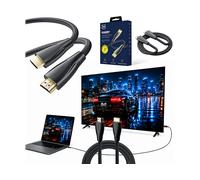 CAVO 3MK Hardy, da HDMI a HDMI, 0,5 m, Nylon intrecciato, Nero/Orocolo