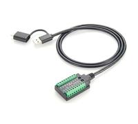 Cavo 4 in 1 FTDI FT232RL doppio USB-A USB-C RS232 RS485 RS422 TTL 3,3V 5V