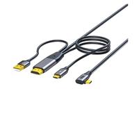 Cavo 4K 60Hz Da HDMI A USB C Con Alimentatore, Supporto Touch Control E Occhiali VR, Compatibile Con Console Di Gioco, Monitor(2m,HDMI to Type-C Elbow)