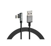 Cavo 90° Usb > Usb Type-C 100 cm Nero ricarica e dati. Presa facilitata mentre