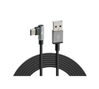 Cavo 90° Usb > Usb Type-C 200 cm Nero ricarica e dati. Presa facilitata mentre