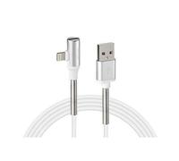 Cavo 90° Usb > Apple 8 Pin + adattatore auricolari - 200 cm - Bianco