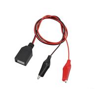 Cavo a clip USB maschio a femmina per voltmetro e multimetro - 3 A DC filo di corrente, 18AWG rosso/nero cavo di alimentazione, 13 "(femmina)