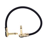 Cavo a pedale dell'effetto chitarra elettrica, cavo patch di chitarra, accessori per strumenti di alimentazione a patch piatti per miscelatore, bassi elettrici (Testa piatta oro 30 cm)