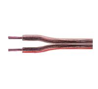 Cavo a piattina 2x1,00 mm2, 100 metri, polarizzato, conduttore in CCA, guaina in pvc trasparente, diametro 5mm