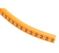 Cavo a pressione, diametro cavo 4? 5 mm, testo: 2, nero su arancione, bobina da 100 unità