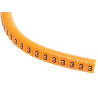 Cavo a pressione, diametro cavo 4? 5 mm, testo: 3, nero su arancione, bobina da 100 unità