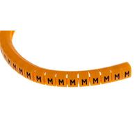 Cavo a pressione, diametro cavo 4? 5 mm, testo: M, nero su arancione, bobina da 100 unità