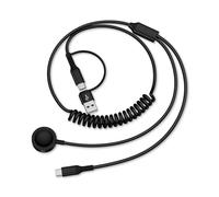 Cavo a spirale 2 in 1 per Samsung Watch, caricatore magnetico senza fili per Galaxy Watch 8/7/6/5/4/Active 2, cavo di ricarica USB C per Samsung Galaxy S25 S24 S23 A55, iPhone 17 16 15, Google