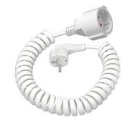 Cavo a spirale con contatto di protezione, 15 m, prolunga Schuko a spirale, 3 x 1,0 mm², max. 3250 W/16 A/250 V, bianco