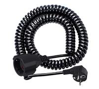 Cavo a spirale con contatto di protezione, 15 m, prolunga Schuko a spirale, 3 x 1,0 mm², max. 3250 W/16 A/250 V, nero